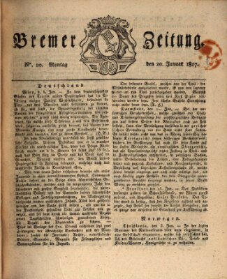 Bremer Zeitung Montag 20. Januar 1817