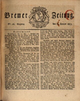 Bremer Zeitung Sonntag 26. Januar 1817