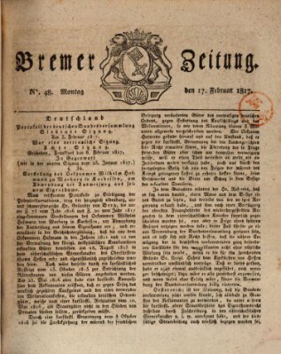 Bremer Zeitung Montag 17. Februar 1817