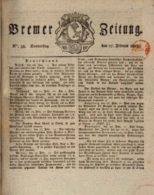 Bremer Zeitung Donnerstag 27. Februar 1817