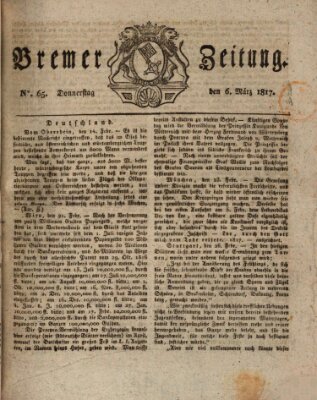 Bremer Zeitung Donnerstag 6. März 1817