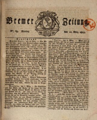 Bremer Zeitung Montag 10. März 1817