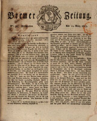 Bremer Zeitung Mittwoch 12. März 1817