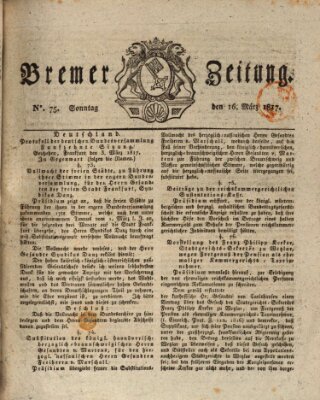 Bremer Zeitung Sonntag 16. März 1817