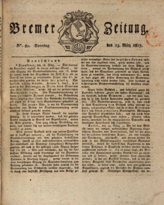 Bremer Zeitung Sonntag 23. März 1817