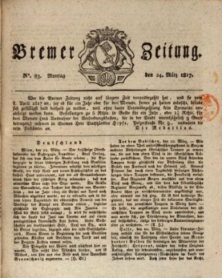 Bremer Zeitung Montag 24. März 1817