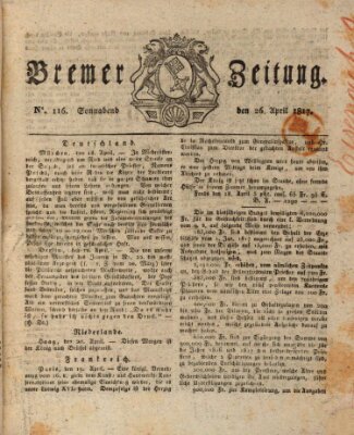 Bremer Zeitung Samstag 26. April 1817