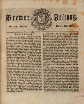 Bremer Zeitung Sonntag 27. April 1817