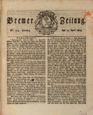 Bremer Zeitung Dienstag 29. April 1817