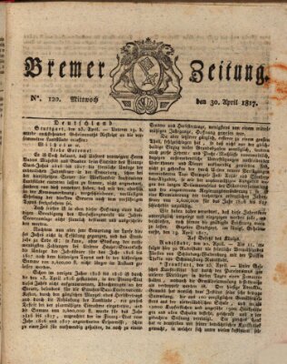 Bremer Zeitung Mittwoch 30. April 1817