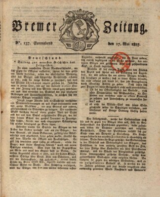 Bremer Zeitung Samstag 17. Mai 1817