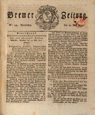 Bremer Zeitung Donnerstag 29. Mai 1817