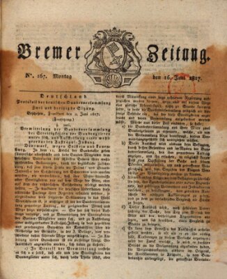 Bremer Zeitung Montag 16. Juni 1817