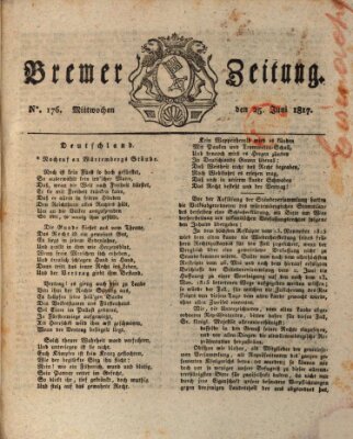 Bremer Zeitung Mittwoch 25. Juni 1817