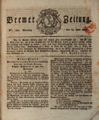 Bremer Zeitung Sonntag 29. Juni 1817