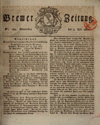 Bremer Zeitung Donnerstag 3. Juli 1817