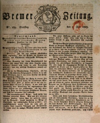 Bremer Zeitung Dienstag 8. Juli 1817