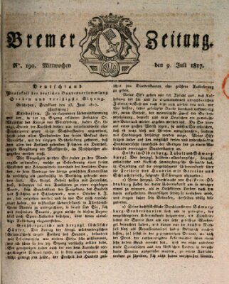 Bremer Zeitung Mittwoch 9. Juli 1817