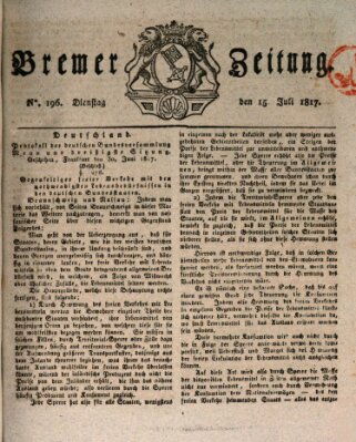 Bremer Zeitung Dienstag 15. Juli 1817