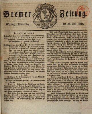 Bremer Zeitung Donnerstag 24. Juli 1817