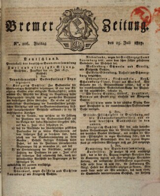 Bremer Zeitung Freitag 25. Juli 1817