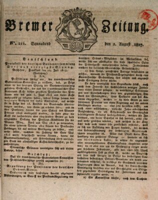 Bremer Zeitung Samstag 2. August 1817