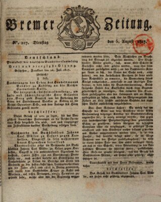 Bremer Zeitung Dienstag 5. August 1817