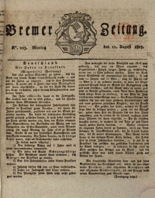 Bremer Zeitung Montag 11. August 1817