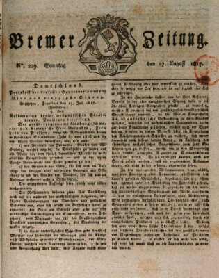 Bremer Zeitung Sonntag 17. August 1817