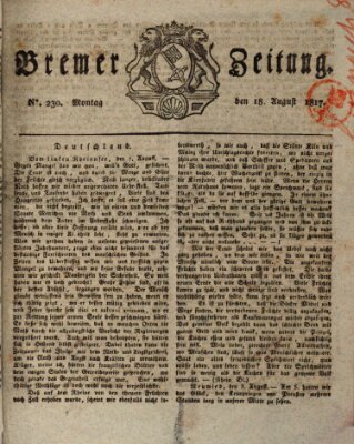 Bremer Zeitung Montag 18. August 1817