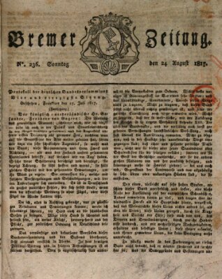 Bremer Zeitung Sonntag 24. August 1817