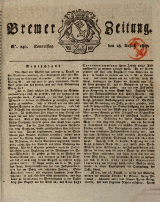 Bremer Zeitung Donnerstag 28. August 1817