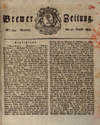 Bremer Zeitung Sonntag 31. August 1817