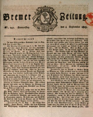 Bremer Zeitung Donnerstag 4. September 1817