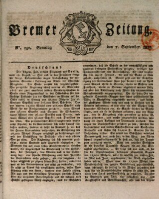 Bremer Zeitung Sonntag 7. September 1817