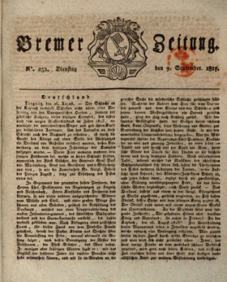 Bremer Zeitung Dienstag 9. September 1817