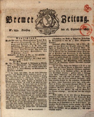 Bremer Zeitung Dienstag 16. September 1817