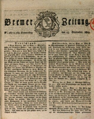 Bremer Zeitung Donnerstag 25. September 1817