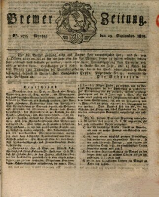 Bremer Zeitung Montag 29. September 1817