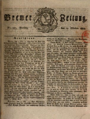 Bremer Zeitung Dienstag 14. Oktober 1817