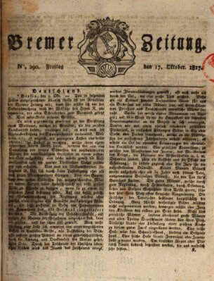 Bremer Zeitung Freitag 17. Oktober 1817