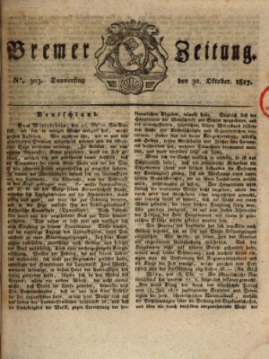 Bremer Zeitung Donnerstag 30. Oktober 1817