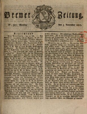 Bremer Zeitung Montag 3. November 1817