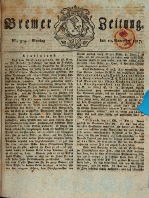 Bremer Zeitung Montag 10. November 1817