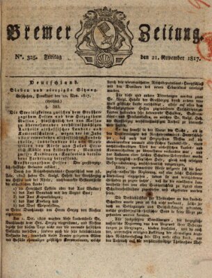 Bremer Zeitung Freitag 21. November 1817