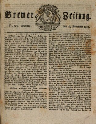 Bremer Zeitung Dienstag 25. November 1817