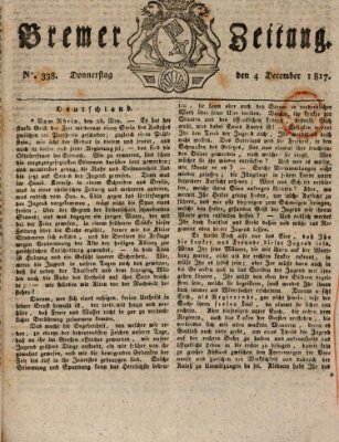 Bremer Zeitung Donnerstag 4. Dezember 1817