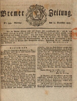 Bremer Zeitung Montag 15. Dezember 1817