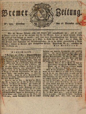 Bremer Zeitung Dienstag 16. Dezember 1817