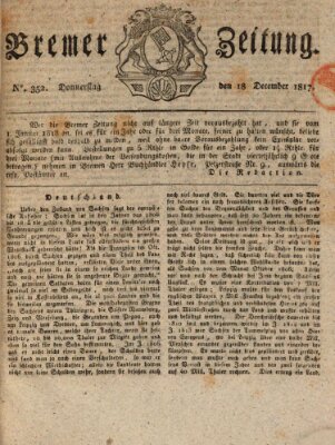 Bremer Zeitung Donnerstag 18. Dezember 1817